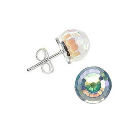 Crystal Ball Stud Earrings Sterling Silver 8mm Made With Swarovski R Crystal Ball Stud Earrings Sterling Silver 8mm Made With Swarovski R
