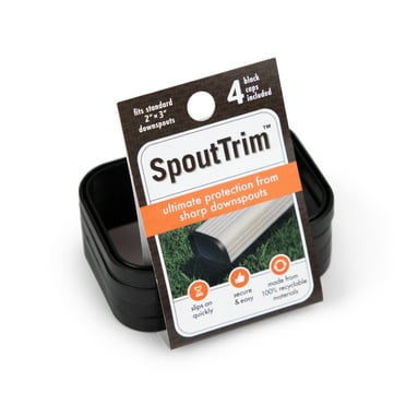 SpoutTrim | Downspout Safety Cap and Cover | 2"x3" | Durable | 4-Pack Black