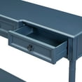 thumbnail image 3 of EUROCO Console Table Sofa Table with Three Projecting Storage Drawers, Long Bottom Shelf, Solid Wood Funiture for Entryway, Antique Navy, 3 of 8