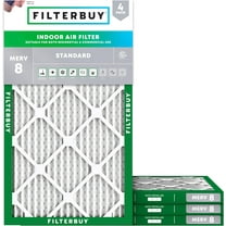 Filterbuy 15.5x29x1 MERV 8 Dust Defense, Pleated HVAC AC Furnace Air Filters (4-Pack)