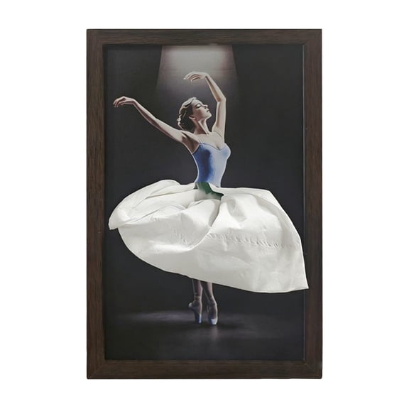 Wooden Ballet Dancer Tissue Box Cover Creative Skirt Design Napkin Dispenser, Decorative Walnut Tissue Holder for Bedroom Bathroom Living Room Home Tabletop Ornament
