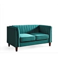 thumbnail image 4 of US Pride Furniture Plainfield Line Tufted Square Design Velvet Loveseat, Green, 4 of 5