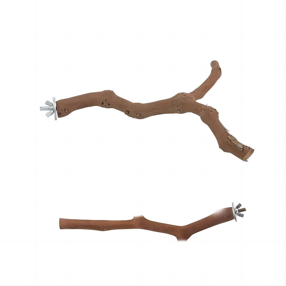 Bird Perch Stick Bird Standing Stick Swing Chewing Bird Toys Natural Grapevine Bird Cage Perch for Parrot Cages Toy for Cockatiels, Parakeets, Finches Two Branches