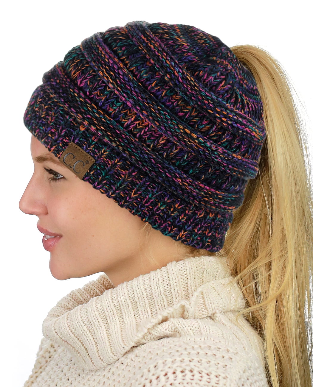 ponytail sock hat