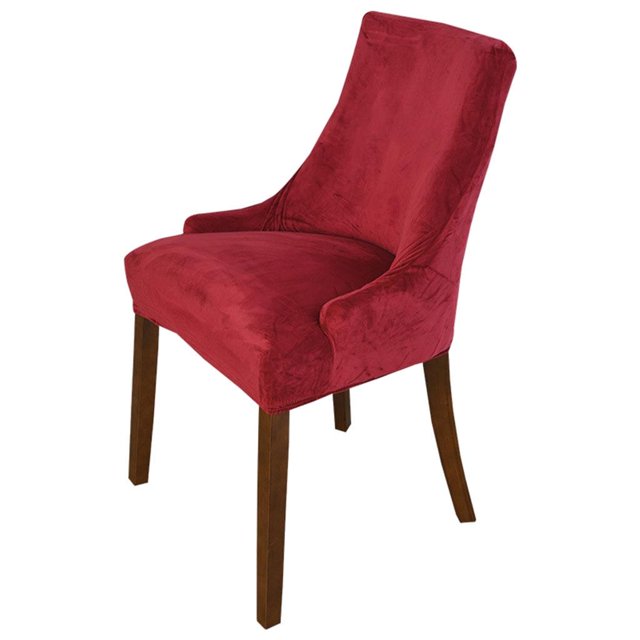 Funda de asiento Zulema para silla con respaldo de Oreja Vino rojo