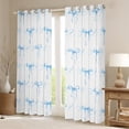 thumbnail image 2 of Manfei Pink Bowtie Ribbon Blackout Curtains,Cartoon Bow Knot Curtains Pack of 2 (38x45 Each),Blue White Window Curtains For Girls,Microfiber Bedroom Decor, 2 of 6