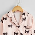 thumbnail image 3 of Lenpel Satin Pajamas Set for Girls Long Sleeve Button down Printed Sleepwear Pants 2 Pcs Pjs Set Size 8- 12 Years, 3 of 6