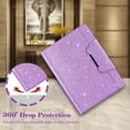 thumbnail image 4 of Case for New iPad 9.7" 2018 2017/ iPad Pro 9.7"/ iPad Air 2 1,Allytech Glitter [Auto Wake/Sleep] Sparkly Bling PU Leather Folio Flip Stand Universal Wallet Cover for Apple iPad 9.7-inch Tablet,Purple, 4 of 8