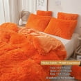 thumbnail image 3 of XeGe Plush Shaggy Duvet Cover Set, Luxury Ultra Soft Fluffy Faux Fur Bedding Sets 2 Pieces Velvet(1 Fuzzy Furry Comforter Cover + 1 Faux Fur Pillow Case), Zipper Closure (Twin, Orange), 3 of 7