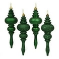 thumbnail image 2 of Vickerman 7" 4-Finish Finial Ornament, Shatterproof Plastic Christmas Tree Decoration, 8 Pack, Emerald Shiny, Matte, Glitter and Sequin Finishes, 2 of 3
