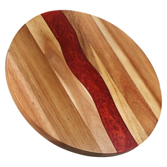 WORGEOUS Wood Round Cutting Board for Kitchen Multi-Functional Serving Board Cutting Circle for Meat Bread and Vegetables for Serving and Decorative Purposes