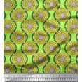 thumbnail image 1 of Soimoi Silk Fabric Triangle & Ogee Damask Print Fabric by Yard 42 Inch Wide, 1 of 1