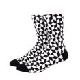 thumbnail image 1 of Black and White Diamond 3D Cubed Patterned Socks (Adult Large - Men's Shoe Sizes 8-12), 1 of 2