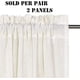 thumbnail image 2 of Cortinas de lino con filtros de luz, paneles de protección de privacidad, cortinas de material rico y suave de primera calidad con bolsillo para barra, paquete de 2, 52 de ancho x 96 pulgadas de largo, blanco natural52 pulgadas de ancho x 18 pulgadas de largo, 2 of 5
