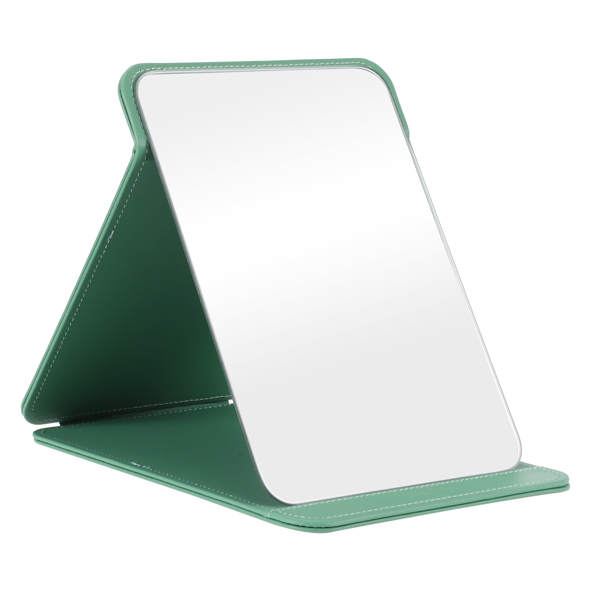Unique Bargains 1pc Foldable Makeup Mirror for Travel and Vacation Green Extra Large