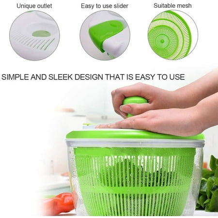 

Jelly Comb Kitchen Salad Spinner Large 5L Capacity Manual Lettuce Spinner With Secure Lid Lock & Rotary Handle Easy To Use Salad Spinners With Bowl