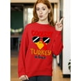 thumbnail image 2 of Coolest Turkey in Town Thanksgiving Funny Cool Sunglasses Crewneck Sweatshirt, 2XL, Red, 2 of 6
