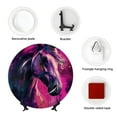 thumbnail image 4 of Kdxio Watercolor Painting White Horse Bone China Decorative Plate Ceramic Decorative Plate for Home Office Wall Stand Decorative Plates for Home Bedroom-7in, 4 of 6