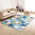 thumbnail image 2 of Tapete decorativo para sala estilo nórdico ilios innova modelo triángulos azules, 2 of 5