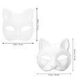 thumbnail image 4 of 6 uds máscaras de animales blancas DIY sin pintar máscara en blanco zorro gato blanco máscaras de papel DIY, 4 of 5
