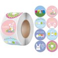 thumbnail image 1 of Pegatinas HUOGUO Easter 500 unidades con forma de huevo de pascua y conejito de 3,8 cm, 1 of 1