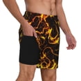 thumbnail image 2 of Balery Orange Lightning Bañador para hombre, shorts de playa de secado rápido con entrepierna y forro de compresión-Medium, 2 of 6
