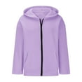 thumbnail image 5 of tklpehg Womens Zip Up Hoodies Jackets Fleece Sweatshirts Long Sleeve Tops Vintage Sweatshirt Hooded Classic Solid Color Lightweight Casual Loose Going Out Tops Pullover (Purple,XL), 5 of 6