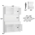 thumbnail image 4 of 71" Tall Kitchen Pantry with LED Light & Charging Station, 8 Door Kitchen Cupboard with Large Storage and Microwave Stand, Freestanding Hutch Cabinet for Dining Living Room, 4 of 9