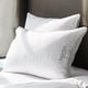 thumbnail image 1 of Martha Stewart Hotel Collection - Almohada de 500 hilos, diseño de rayas damasco, plumas bordadas, suave, hipoalergénica, 100% algodón, tamaño king, juego de 2, 1 of 4