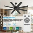 thumbnail image 6 of FUFUGAGA 65 in. Indoor Outdoor Use Black Solid Wood Grain 8 Blade Propeller Ceiling Fan with Remote Control, Adjustable, 5-Speed, 6 of 11