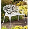 thumbnail image 2 of Plow & Hearth Grapevine Garden Bench in Powder-Coated Aluminum Black, 2 of 2