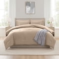 thumbnail image 3 of Ravure Queen Comforter Set, Modern Solid Queen Size Comforter Set, 7-Pc All Season Bedding Comforter Set, Dune Sand, 3 of 8