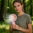 thumbnail image 6 of PoyoKee Portable Fan, 3 Speeds Usb Rechargeable Mini Handheld Fan, Small Desk Fan for Travel Essentials Classroom Camping, 7 in - Pink, 6 of 6