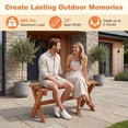thumbnail image 6 of ELLEGNT 2 PCS 36" Solid Wood Backless Bench, Teak Oil Finish & Slatted Seat, Farmhouse Style for Patio，Garden，Entryway，Mudroom, 6 of 6