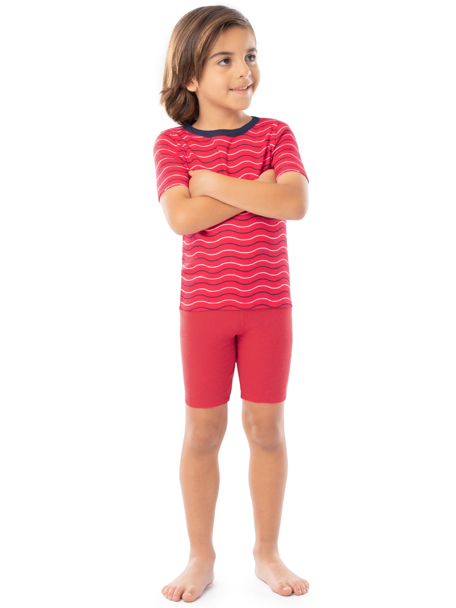 Fruit of the Loom Boy's Energize Snug Fit Pajama Sleep Sets, 4-Piece, Sizes 4-12
