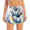 thumbnail image 2 of KLL Watercolor Snake Pattern Shorts Women,Athletic Shorts High Waisted Running Shorts Pocket Sporty Short Gym Elastic Workout Shorts-X-Large, 2 of 7