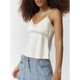 thumbnail image 3 of Women's Cami Crop Tops Lace Trim Embroidery V Neck Backless Adjustable Spaghetti Strap Tank Tops, 3 of 6