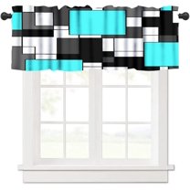 Lime Green Valance Curtain Light Fresh Modern Abstract Geometric Rod Pocket Valance Window Treatments Short Curtains for Kitchen Bathroom Farmhouse Living Room Bedroom Decor 54x18inch