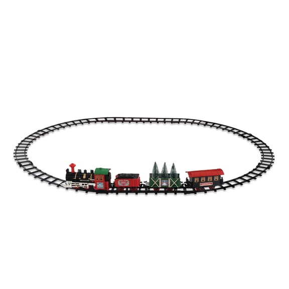 Light-Up Battery-Operated Train Christmas Village Decoration Set, Multicolor, 40.9" x 29.5", by Holiday Time
