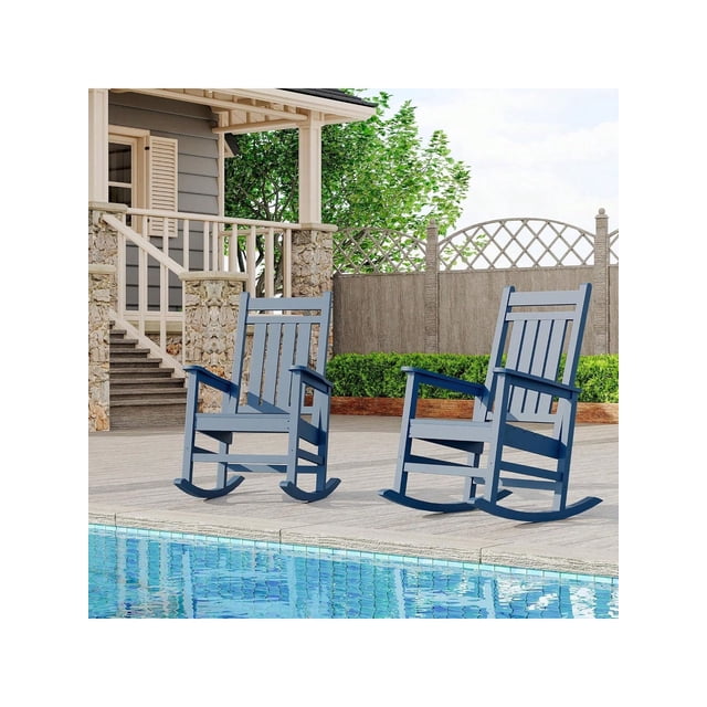 Bingirl 1-Pack Home Garden HDPE Oversized Rocking Chairs for Outdoor Use - All-Weather Resistant Poly Plastic Rocker with High Back, Heavy Duty Patio Rocking Chairs