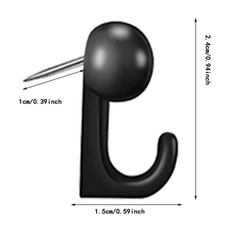 

Creative Black Transparent Hook I Nails Cork Nails Hand Diy Decorative Wall Nails 50pc
