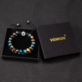 thumbnail image 4 of Pulsera de cristal para hombre 8 mm Ojo de tigre azul Obsidiana Cuentas de piedra natural Pulsera de triple protección Navidad Día de San Valentín Regalo del día del padre, 4 of 5