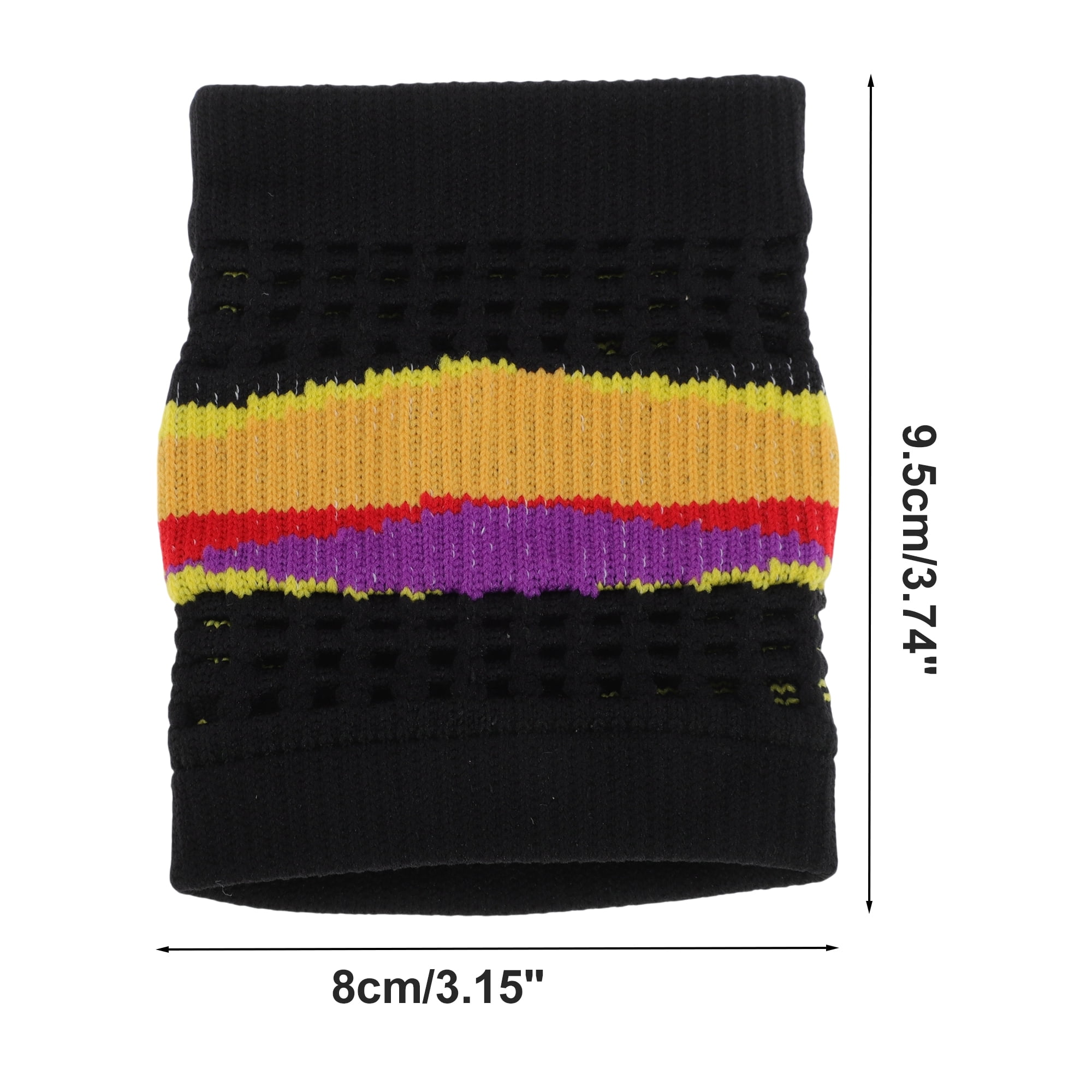 Unique Bargains Durable Perspiration Wicking Wrist Sweatbands 1 Pc Black Yellow
