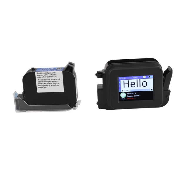 Portable Pocket Inkjet Printer, Compact Handheld Inkjet Printer, Printer Inkject Coding Machine with Black HD Quick Drying Cartridges for Barcode Label Date Text