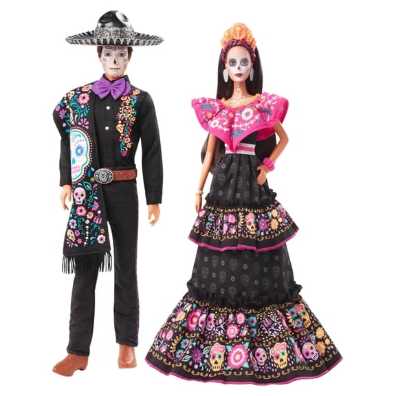 Barbie 2021 Dia De Muertos Ken & Barbie Dolls W Earing Embroidered Clothing