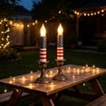 thumbnail image 2 of Linnome Patriotic LED Flameless Taper Candle Set with Remote Timer Design for 4th of July Independence Day, 2 of 9