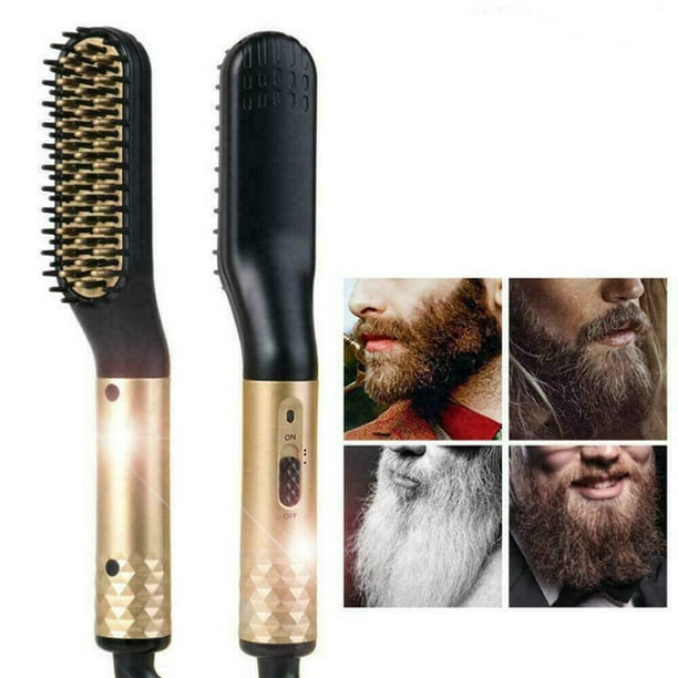 Beard Straightener For Men Electric Hair Beard Comb Golden Walmart Com Walmart Com