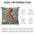 thumbnail image 5 of Sea Creature Decorative Pillow Case Seahorse Nautilus Jellyfish Octopus Squid Hammerhead Shark Throw Pillow Cover Home Decor Cotton Linen Square Cushion Cover for Couch Bed Sofa, 5 of 5