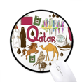 thumbnail image 1 of Qatar Love Heart Landscap National Flag Mouse Pad Desktop Office Round Mat for Computer, 1 of 2
