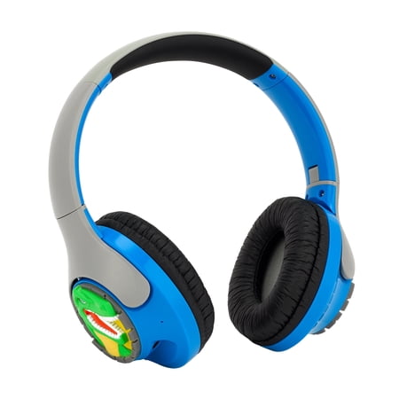 eKids Dinosaur Headphones for Kids, Volume Reduced Bluetooth Headphones for School, Home, or Travel